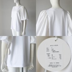 画像6: 【anana】アナナ/異素材ドッキング/布帛セットイン/ボリューム袖/6分袖/カットソー/Tシャツ/春夏秋《レディース》 (6)