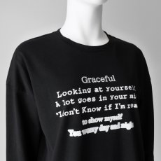 画像2: 【 anana 】 アナナ 日本製 ナチュラルストレッチ GRACEFUL ぼかしロゴ 長袖 ロンT Tシャツ カットソー オールシーズン レディース  (2)