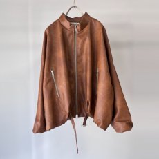 画像3: 【予約商品】《納期：9月中》【 MARGAUX VINTAGE 】 マルゴーヴィンテージ FAKE LEATHER JACKET フェイクレザー ジャケット レディース  (3)