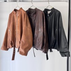 画像1: 【予約商品】《納期：9月中》【 MARGAUX VINTAGE 】 マルゴーヴィンテージ FAKE LEATHER JACKET フェイクレザー ジャケット レディース  (1)