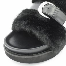 画像4: 【 ATELIER BRUGGE 】 アトリエブルージュ FUR BELTED SANDALS ファー ベルテッド サンダル エコファー 春秋冬 レディース  (4)