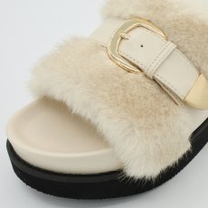 画像4: 【 ATELIER BRUGGE 】 アトリエブルージュ FUR BELTED SANDALS ファー ベルテッド サンダル エコファー 春秋冬 レディース  (4)