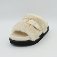 画像3: 【 ATELIER BRUGGE 】 アトリエブルージュ FUR BELTED SANDALS ファー ベルテッド サンダル エコファー 春秋冬 レディース  (3)