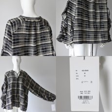 画像6: 【 CLOCHE 】 クロッシェ ゆったりシルエット モール糸 チェック柄 フリル ブラウス 春秋冬 レディース  (6)