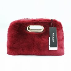 画像1: 【 TAKAGI MINK 】 高木ミンク 日本製 レッキス 毛皮 羊革 レザー クラッチバッグ BAG 春秋冬 レディース  (1)