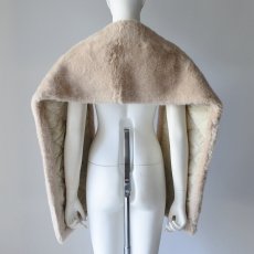 画像4: 【 ATELIER BRUGGE 】 アトリエブルージュ ホック付き BIG MUFFLER POCKETS エコファー ポケット ビッグ マフラー 春秋冬 レディース  (4)