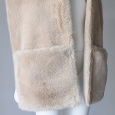 画像3: 【 ATELIER BRUGGE 】 アトリエブルージュ ホック付き BIG MUFFLER POCKETS エコファー ポケット ビッグ マフラー 春秋冬 レディース  (3)