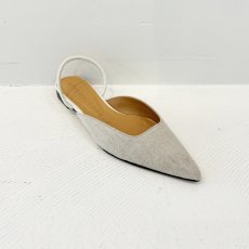 画像2: 【予約商品】《納期：2025年2月末〜3月中旬》【 ATELIER BRUGGE 】アトリエブルージュ 日本製 POINTED TOE 2WAY MULE 日本製 リネン 牛革 ミュール 春夏秋 レディース  (2)