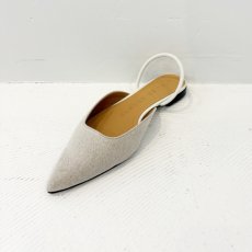 画像4: 【予約商品】《納期：2025年2月末〜3月中旬》【 ATELIER BRUGGE 】アトリエブルージュ 日本製 POINTED TOE 2WAY MULE 日本製 リネン 牛革 ミュール 春夏秋 レディース  (4)