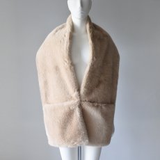 画像1: 【 ATELIER BRUGGE 】 アトリエブルージュ ホック付き BIG MUFFLER POCKETS エコファー ポケット ビッグ マフラー 春秋冬 レディース  (1)