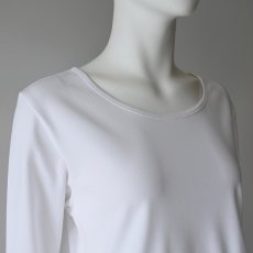 画像2: 【 PICCIN 】ピッチン 高品質 TENCEL feels so right  テンセル素材 異素材ドッキング チュール キレイめ ストレッチ 長袖 カットソー オールシーズン レディース  (2)