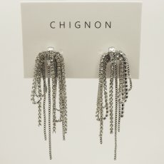 画像4: 【予約商品】《納期：2025年4月上旬〜中旬》【 CHIGNON 】 シニヨン ラインストーン フリンジ ピアス オールシーズン レディース  (4)