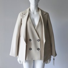 画像1: 【 RISLEY 】 リズレー リズレイ Tailor collar shoulder jacket 2way 肩掛け ピークドラペル センターベンツ ジャケット 春秋冬 レディース  (1)