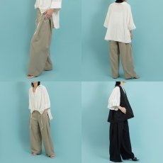 画像7: 《 セットアップ 対応》【 CYAN TOKYO 】シアン トーキョー サイドBOX リネン ワイド パンツ 春夏秋 レディース  (7)