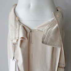 画像2: 【 Lallia Mu 】 ラリアムー ショルダーベルト ラップ サロペット 生成り デニム パンツ 春夏秋 レディース  (2)