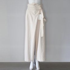 画像1: 【 Lallia Mu 】 ラリアムー ショルダーベルト ラップ サロペット 生成り デニム パンツ 春夏秋 レディース  (1)