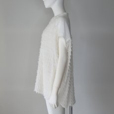 画像4: 【 CHIGNON 】 シニヨン シアー カットジャガード フレンチスリーブ シャツ ブラウス 春夏秋 レディース  (4)