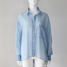 画像1: 【 NUS 】 ヌース ゆったりシルエット ガーゼ 袖リブ シャンブレー デニム シャツ 春夏秋 レディース  春夏秋 レディース  (1)