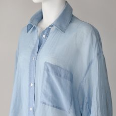 画像2: 【 NUS 】 ヌース ゆったりシルエット ガーゼ 袖リブ シャンブレー デニム シャツ 春夏秋 レディース  春夏秋 レディース  (2)