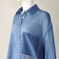 画像2: 【 NUS 】 ヌース ゆったりシルエット ガーゼ 袖リブ シャンブレー デニム シャツ 春夏秋 レディース  春夏秋 レディース  (2)