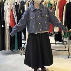 画像2: 【予約商品】《納期：2025年9月上旬〜中旬》【 DOS DIOSAS 】ドスディオサス オーバーサイズ ウール混 ビックステッチ Gジャン ジャケット ショート コート 春秋冬 レディース  (2)