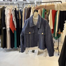 画像5: 【予約商品】《納期：2025年9月上旬〜中旬》【 DOS DIOSAS 】ドスディオサス オーバーサイズ ウール混 ビックステッチ Gジャン ジャケット ショート コート 春秋冬 レディース  (5)