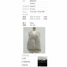画像19: 【予約商品】《納期：2025年9月末》【 HERENCIA 】 ヘレンチア ゆったりシルエット エコムートン プードル カーリー ファー ベスト ジレ  春秋冬 レディース  (19)