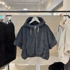 画像9: 【予約商品】《納期：2025年9月末》【 HERENCIA 】 ヘレンチア ゆったりシルエット 5分袖 ブロック モール ジップ パーカー 春秋冬 レディース  (9)