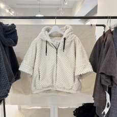 画像5: 【予約商品】《納期：2025年9月末》【 HERENCIA 】 ヘレンチア ゆったりシルエット 5分袖 ブロック モール ジップ パーカー 春秋冬 レディース  (5)