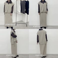 画像7: 【予約商品】《納期：2025年7月下旬》【 CLOCHE 】 クロシェ クロッシェ ストレッチ カットジョーゼット ドローコード付き Vネック ジレ ベスト 春秋冬 レディース  (7)