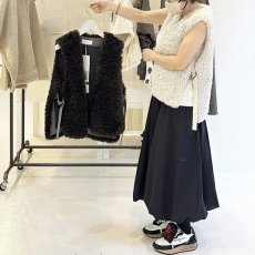 画像1: 【予約商品】《納期：2025年9月末》【 HERENCIA 】 ヘレンチア ゆったりシルエット エコムートン プードル カーリー ファー ベスト ジレ  春秋冬 レディース  (1)