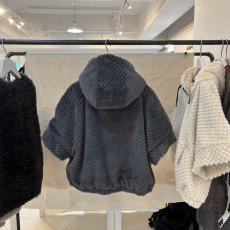 画像10: 【予約商品】《納期：2025年9月末》【 HERENCIA 】 ヘレンチア ゆったりシルエット 5分袖 ブロック モール ジップ パーカー 春秋冬 レディース  (10)