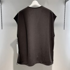 画像4: 【予約商品】《納期：2025年7月下旬》【 CLOCHE 】 クロシェ クロッシェ ストレッチ カットジョーゼット ドローコード付き Vネック ジレ ベスト 春秋冬 レディース  (4)