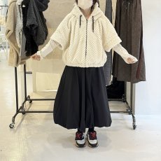 画像2: 【予約商品】《納期：2025年9月末》【 HERENCIA 】 ヘレンチア ゆったりシルエット 5分袖 ブロック モール ジップ パーカー 春秋冬 レディース  (2)