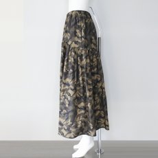 画像3: 【 MARGAUX VINTAGE 】 マルゴーヴィンテージ カモフラージュ ギャザー ティアード スカート 春夏秋 レディース  (3)