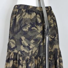 画像5: 【 MARGAUX VINTAGE 】 マルゴーヴィンテージ カモフラージュ ギャザー ティアード スカート 春夏秋 レディース  (5)