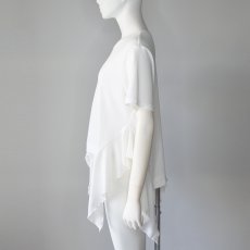 画像4: 【 RISLEY 】 リズレー リズレイ 異素材ドッキング アシンメトリー フリル Tシャツ カットソー  春夏秋 レディース  (4)