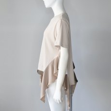 画像4: 【 RISLEY 】 リズレー リズレイ 異素材ドッキング アシンメトリー フリル Tシャツ カットソー  春夏秋 レディース  (4)