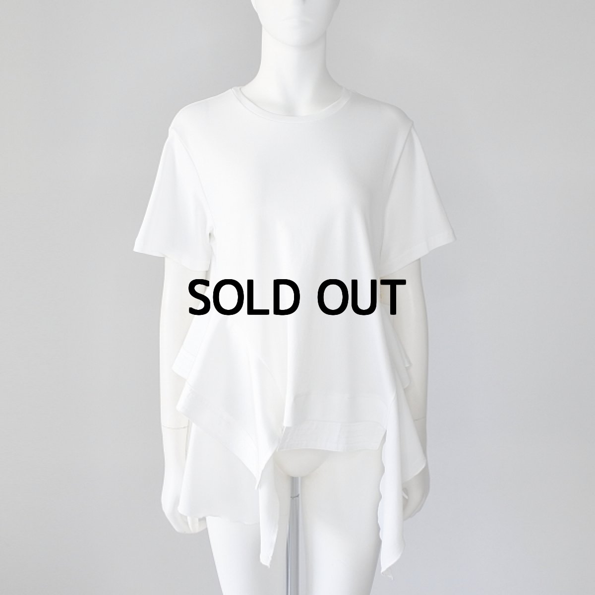 画像1: 【 RISLEY 】 リズレー リズレイ 異素材ドッキング アシンメトリー フリル Tシャツ カットソー  春夏秋 レディース  (1)