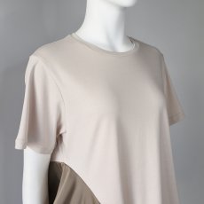 画像2: 【 RISLEY 】 リズレー リズレイ 異素材ドッキング アシンメトリー フリル Tシャツ カットソー  春夏秋 レディース  (2)