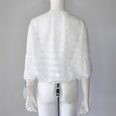 画像5: 【 QTUME 】 クチューム きれいめ シアー メッシュ ボーダー柄 ドローコード付き ブルゾン 春夏秋 レディース  (5)