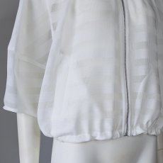 画像3: 【 QTUME 】 クチューム きれいめ シアー メッシュ ボーダー柄 ドローコード付き ブルゾン 春夏秋 レディース  (3)