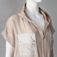 画像2: 【 MARGAUX VINTAGE 】 マルゴーヴィンテージ テロテロ スリーブレス フーディ ダブルジップ ブルゾン 春夏秋 レディース  (2)