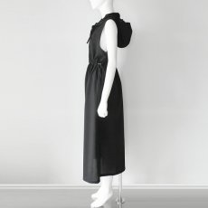 画像4: 【 MARGAUX VINTAGE 】 マルゴーヴィンテージ ハーフジップ ウエスト ドローコード フーディ ジョーゼット ワンピース 春夏秋 レディース  (4)
