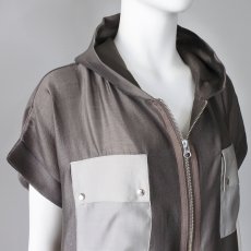 画像2: 【 MARGAUX VINTAGE 】 マルゴーヴィンテージ テロテロ スリーブレス フーディ ダブルジップ ブルゾン 春夏秋 レディース  (2)