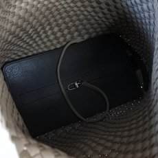 画像6: 【 motte 】 モッテ 手編み イントレチャート メッシュ ポーチ付き M トート バッグ オールシーズン 男女兼用  (6)