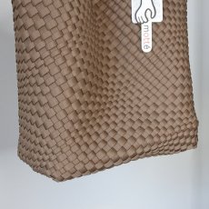 画像5: 【 motte 】 モッテ 手編み イントレチャート メッシュ ポーチ付き M トート バッグ オールシーズン 男女兼用  (5)