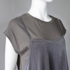 画像2: 【 CHIGNON 】 シニヨン ベロア メッシュ キャミ カットソー 春夏秋 レディース  (2)