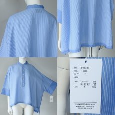 画像6: 【 CYAN TOKYO 】シアン トーキョー アーチヘム ストライブ ヘンリー シャツ ブラウス プルオーバー 春夏秋 レディース  (6)