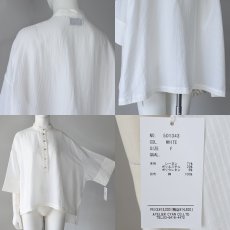 画像6: 【 CYAN TOKYO 】シアン トーキョー アーチヘム ストライブ ヘンリー シャツ ブラウス プルオーバー 春夏秋 レディース  (6)